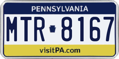 PA license plate MTR8167