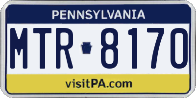 PA license plate MTR8170