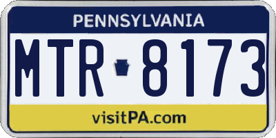 PA license plate MTR8173
