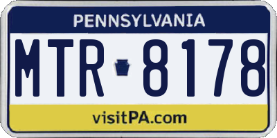 PA license plate MTR8178