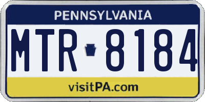PA license plate MTR8184