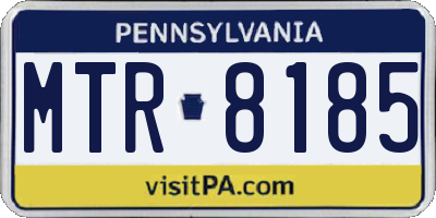 PA license plate MTR8185