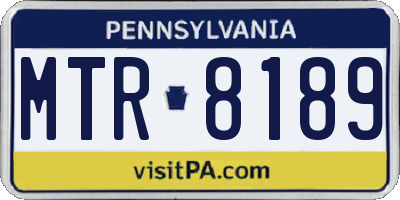 PA license plate MTR8189