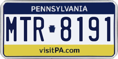 PA license plate MTR8191