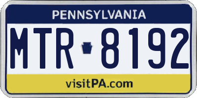 PA license plate MTR8192