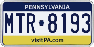 PA license plate MTR8193