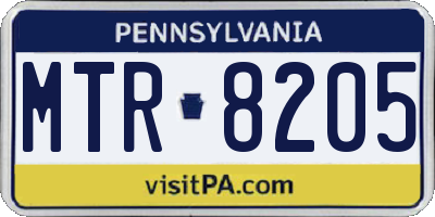 PA license plate MTR8205