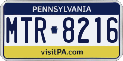 PA license plate MTR8216