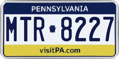 PA license plate MTR8227