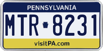 PA license plate MTR8231