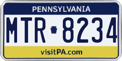 PA license plate MTR8234