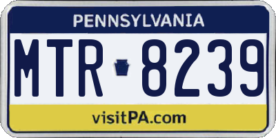 PA license plate MTR8239
