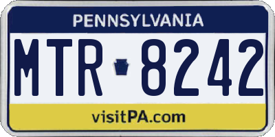 PA license plate MTR8242