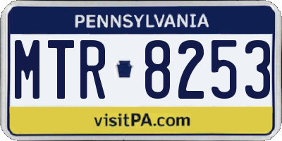 PA license plate MTR8253