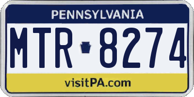 PA license plate MTR8274