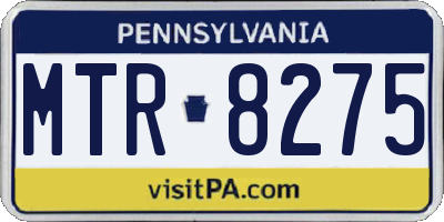 PA license plate MTR8275