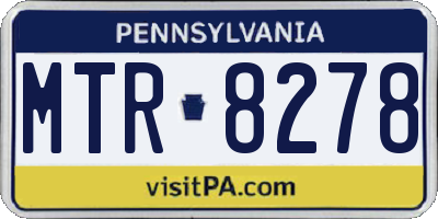 PA license plate MTR8278