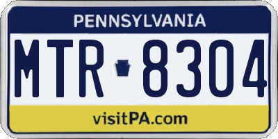 PA license plate MTR8304