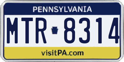 PA license plate MTR8314