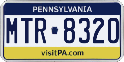 PA license plate MTR8320