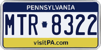 PA license plate MTR8322