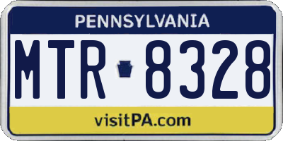 PA license plate MTR8328