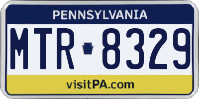 PA license plate MTR8329