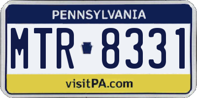 PA license plate MTR8331