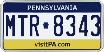 PA license plate MTR8343