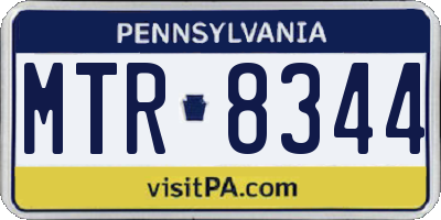 PA license plate MTR8344