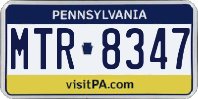 PA license plate MTR8347