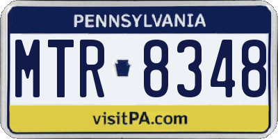 PA license plate MTR8348