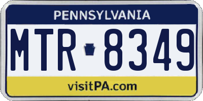 PA license plate MTR8349