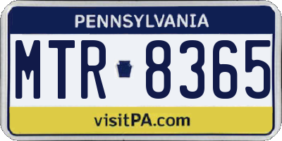 PA license plate MTR8365