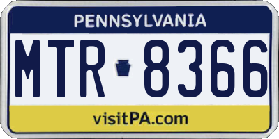 PA license plate MTR8366