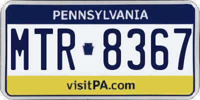 PA license plate MTR8367