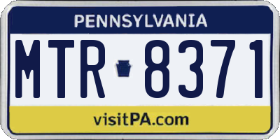 PA license plate MTR8371