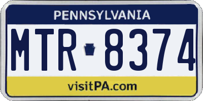 PA license plate MTR8374