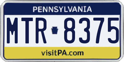 PA license plate MTR8375
