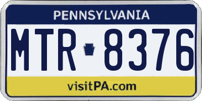 PA license plate MTR8376