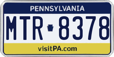 PA license plate MTR8378