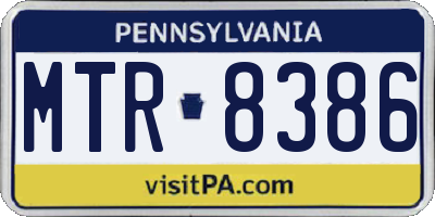 PA license plate MTR8386