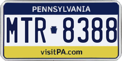 PA license plate MTR8388