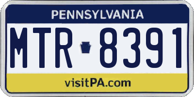 PA license plate MTR8391