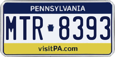 PA license plate MTR8393