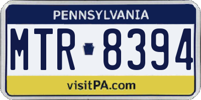 PA license plate MTR8394