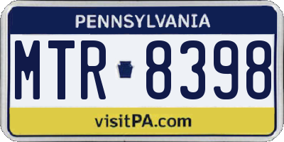 PA license plate MTR8398