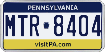 PA license plate MTR8404