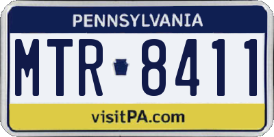 PA license plate MTR8411