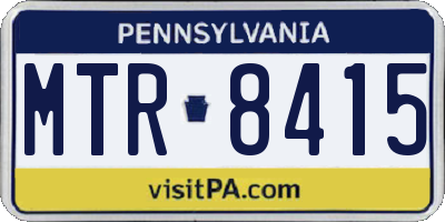 PA license plate MTR8415